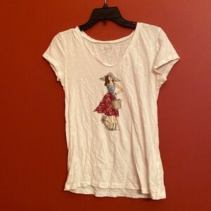 White V-neck Spring Top